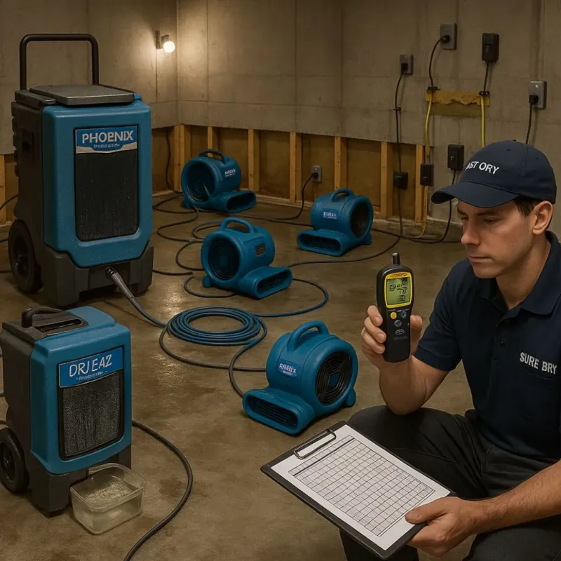 Structural Drying and Dehumidification process in Hayward, WI